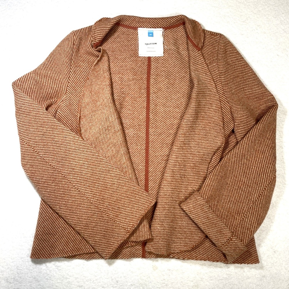 Sparrow Anthropologie Cardigan Sweater Women's Lambs Wool Collared Layering  M